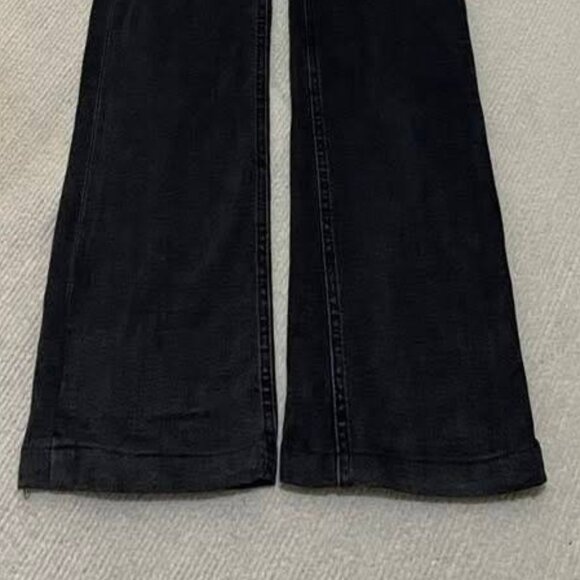 Black High Waisted Wide Leg Jeans - Picture 3 of 3